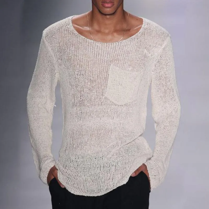 Sheer Knit Scoop Neck Sweater | Cotton | Lightweight and Stylish