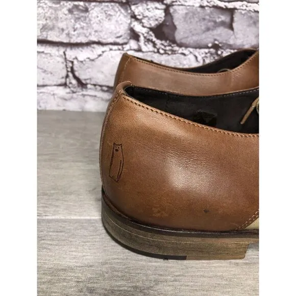 Shoe The Bear Beige Canvas Brown Leather Lace Up Oxfords Shoes Men’s 44EU/11M US