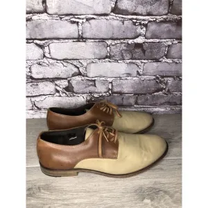 Shoe The Bear Beige Canvas Brown Leather Lace Up Oxfords Shoes Men’s 44EU/11M US