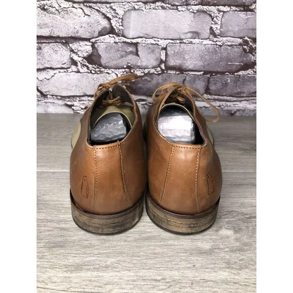 Shoe The Bear Beige Canvas Brown Leather Lace Up Oxfords Shoes Men’s 44EU/11M US