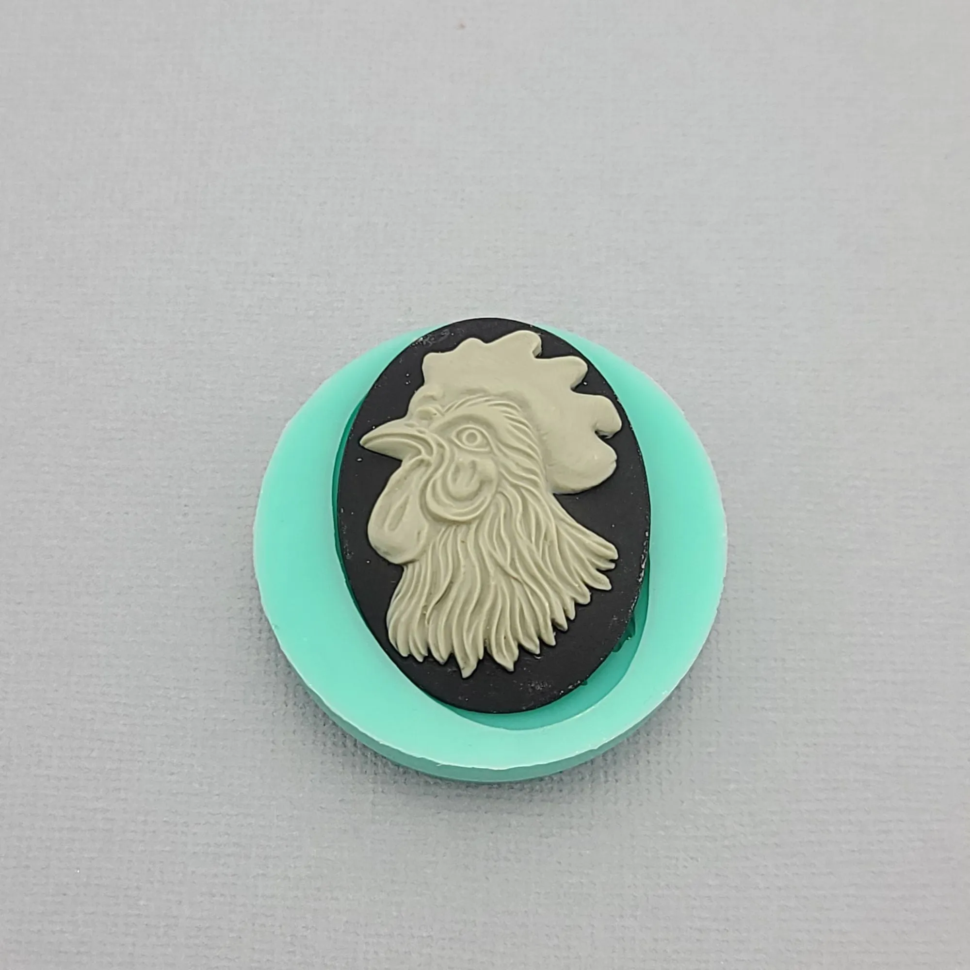Silicone Mold Rooster Cameo Flexible for Crafts, Jewelry, Resin, Polymer Clay.