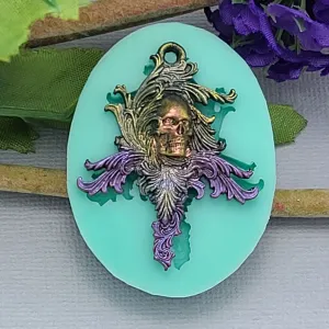 Skull on Branch Silicone Mold Jewelry Making Resin Polymer Clay.