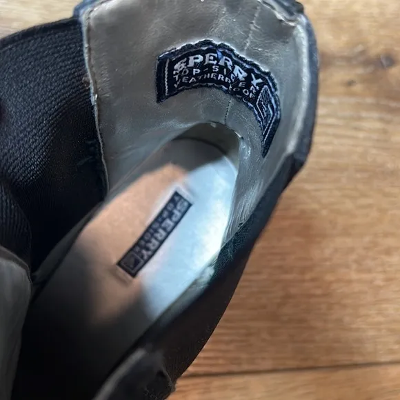 Sperry Top Sider Blue Suede Wedge Booties Size 6.5M