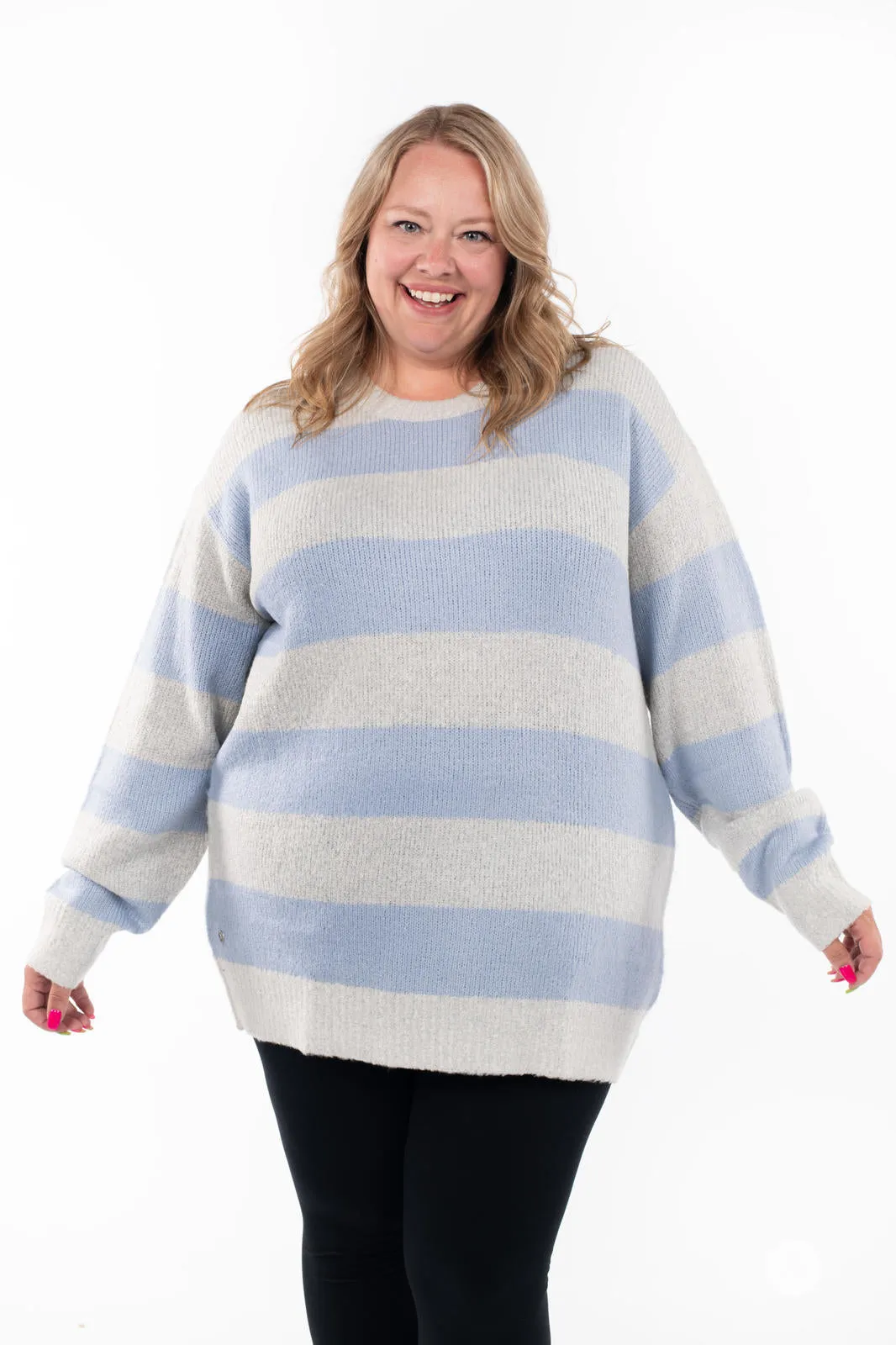 Striped Cozy Crew Sweater