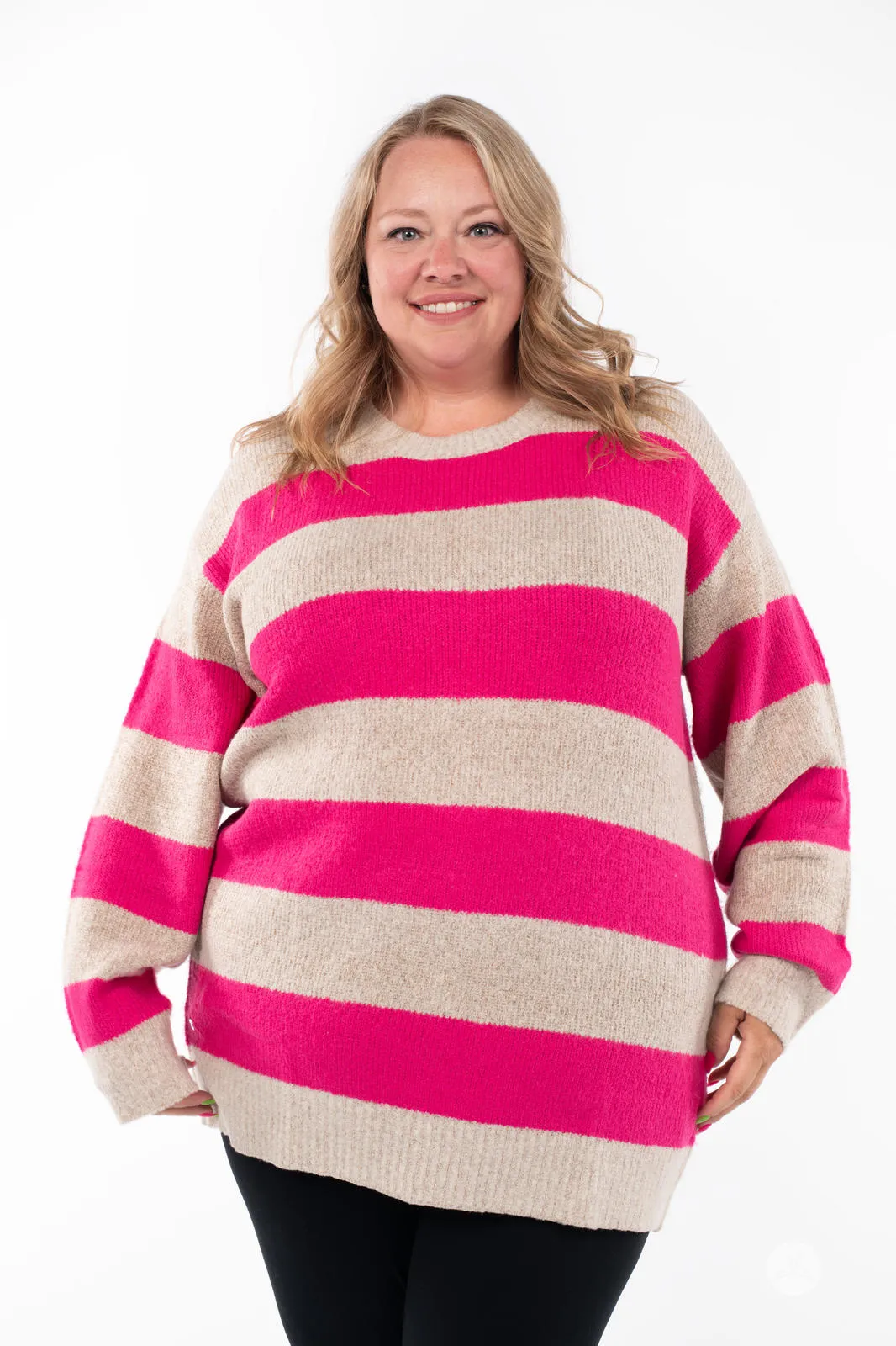 Striped Cozy Crew Sweater