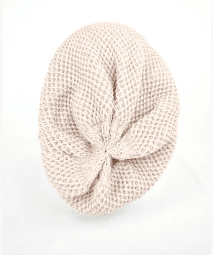 Stylish Mocha Waffle Knit Slouch Beanie