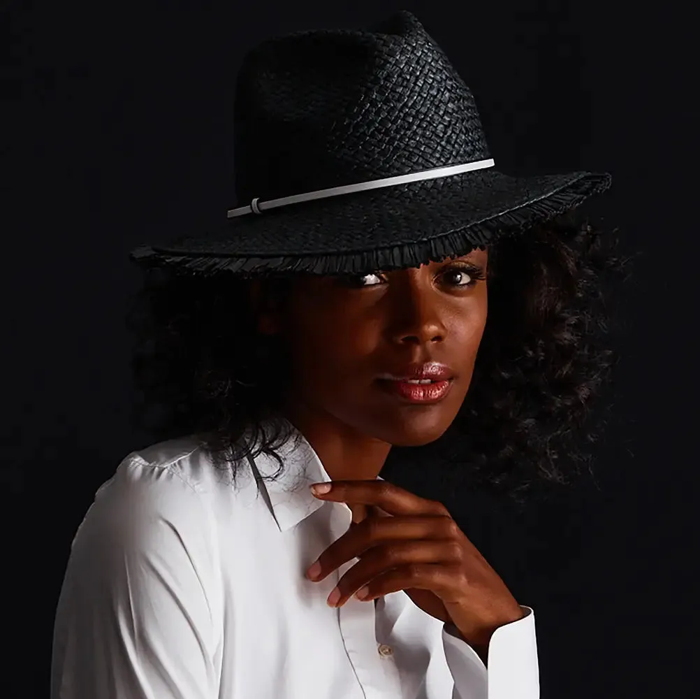 Suffolk Woven Black Straw Hat