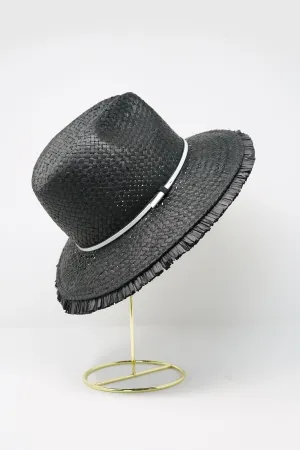 Suffolk Woven Black Straw Hat