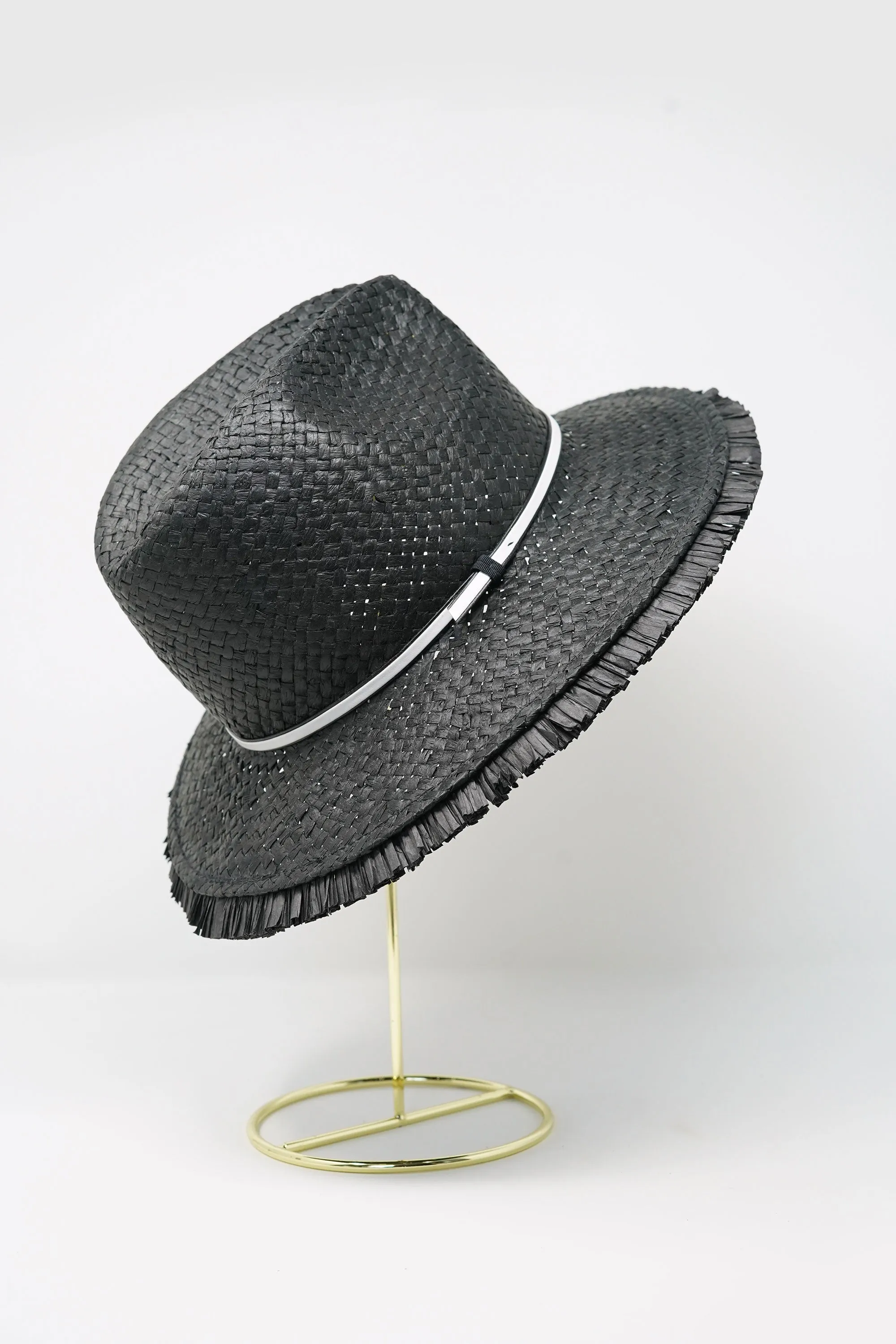 Suffolk Woven Black Straw Hat