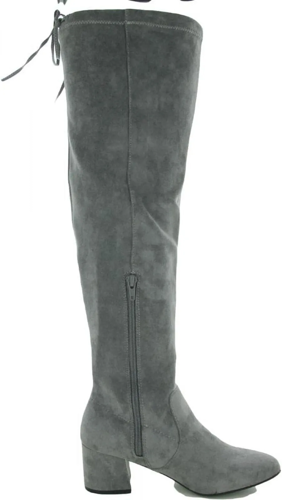 Sugar Ollie Women's Over-the-Knee Dress Boots SGR-OLLIE Grey Micro 8M