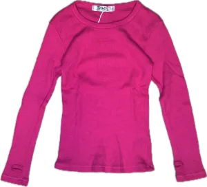 T2LOVE- L/S Crew Top W/ Thumbhole (fuschia)