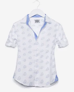 Tailored - Blue Paisley Linen