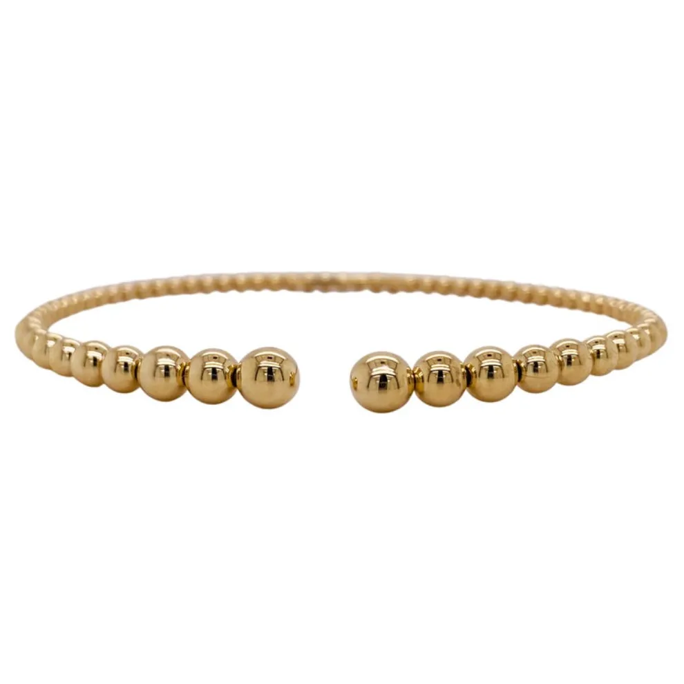 Tapered Beaded Flexible Cuff Bangle