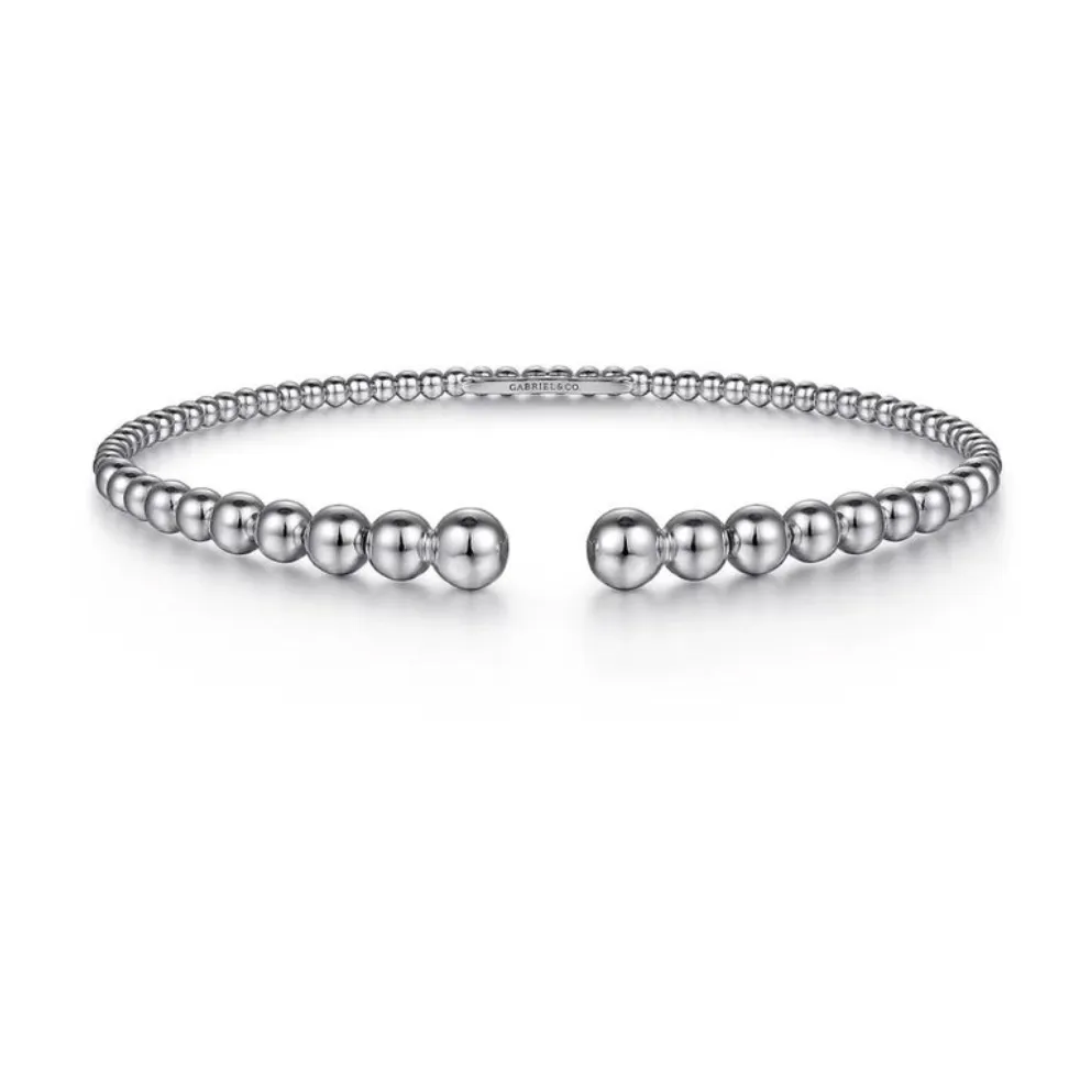 Tapered Beaded Flexible Cuff Bangle