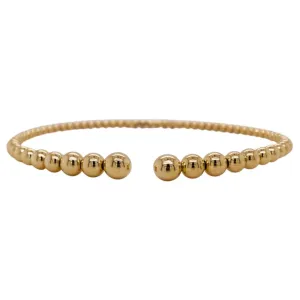 Tapered Beaded Flexible Cuff Bangle