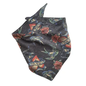 Tattoo Love on Soft Black scARF