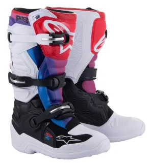 Tech-7S Youth MX Boots White/Black/Rainbow 3