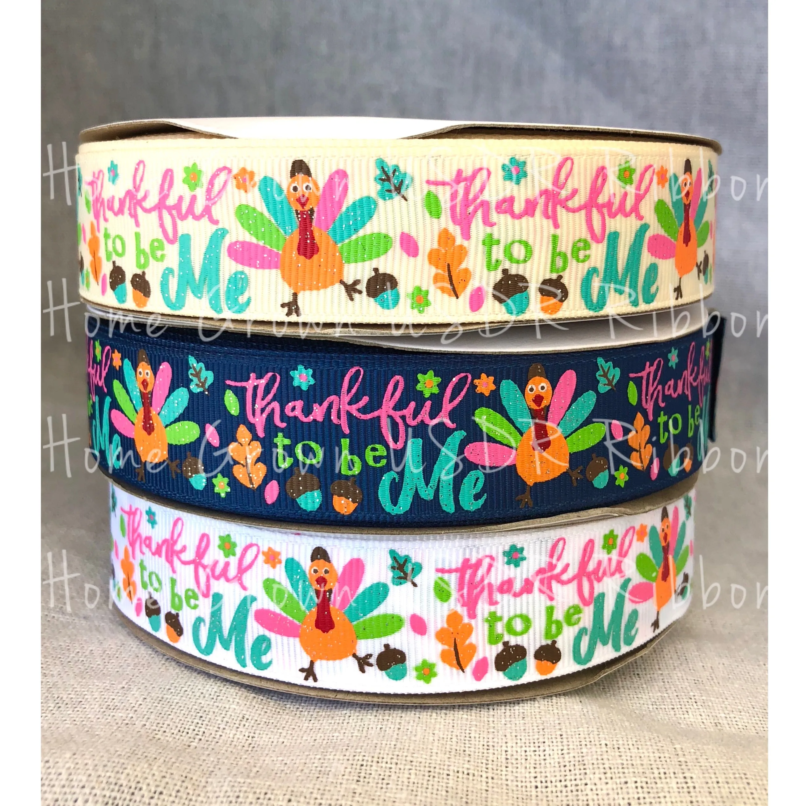 Thankful to Be Me Turkeys USDR Ribbon - 7/8 Inch