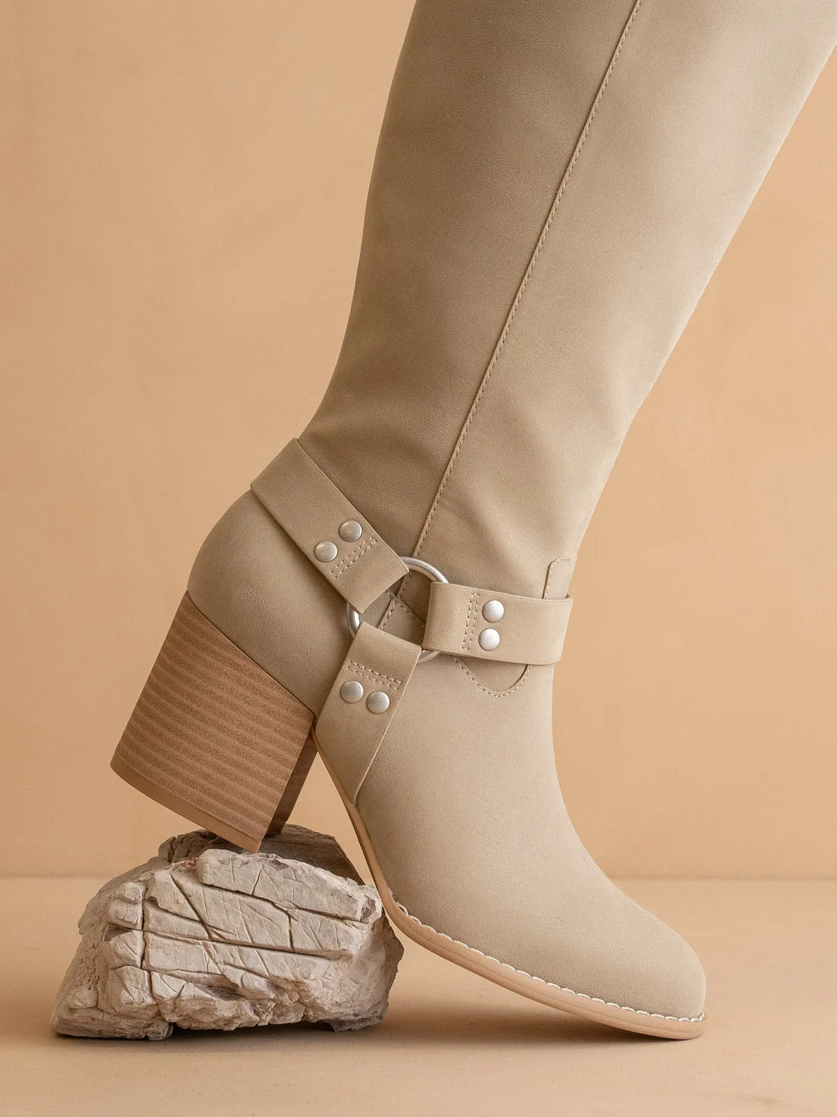 The Hollie | Taupe Knee High Bucket Boot