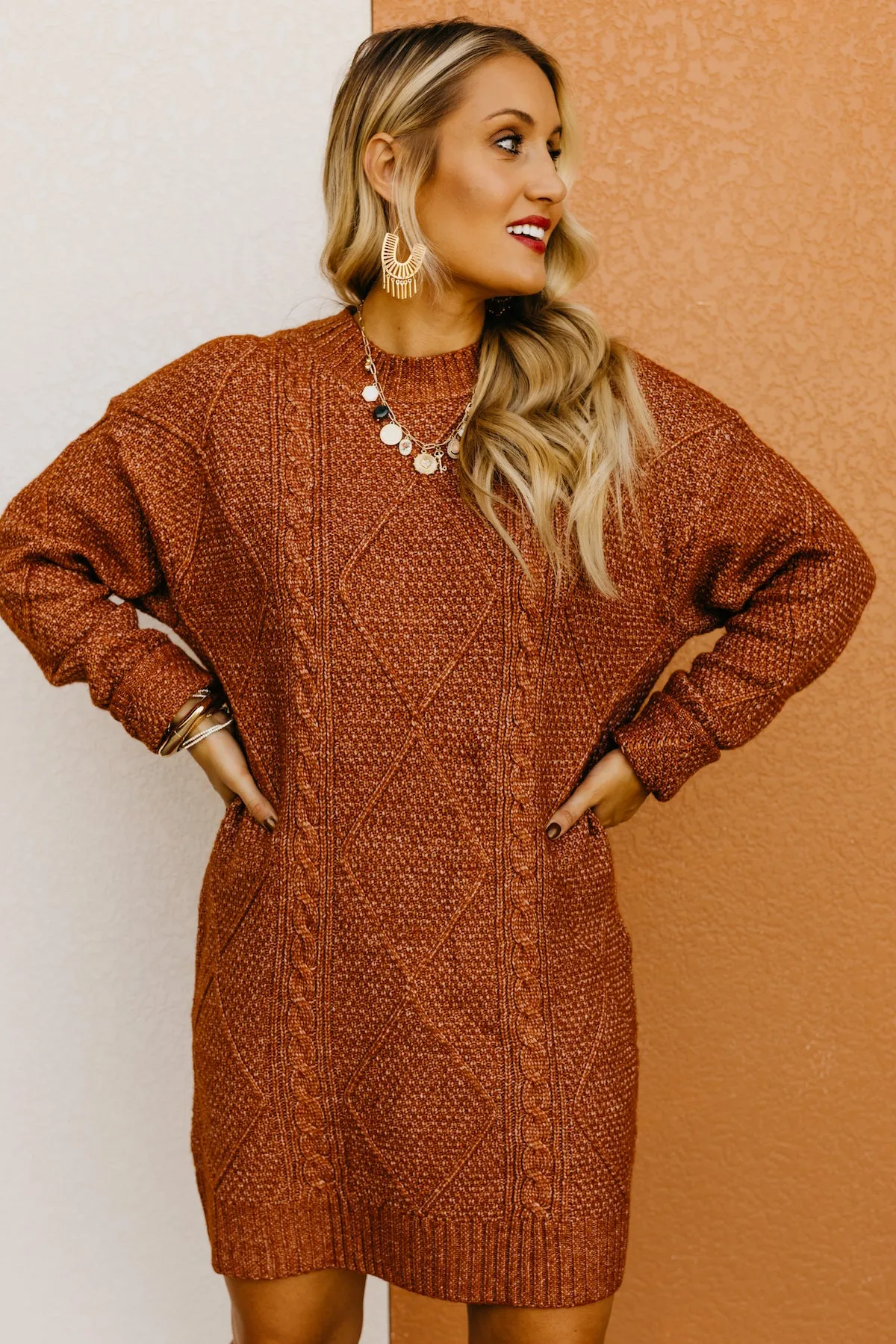 The Selene Cable Sweater Dress