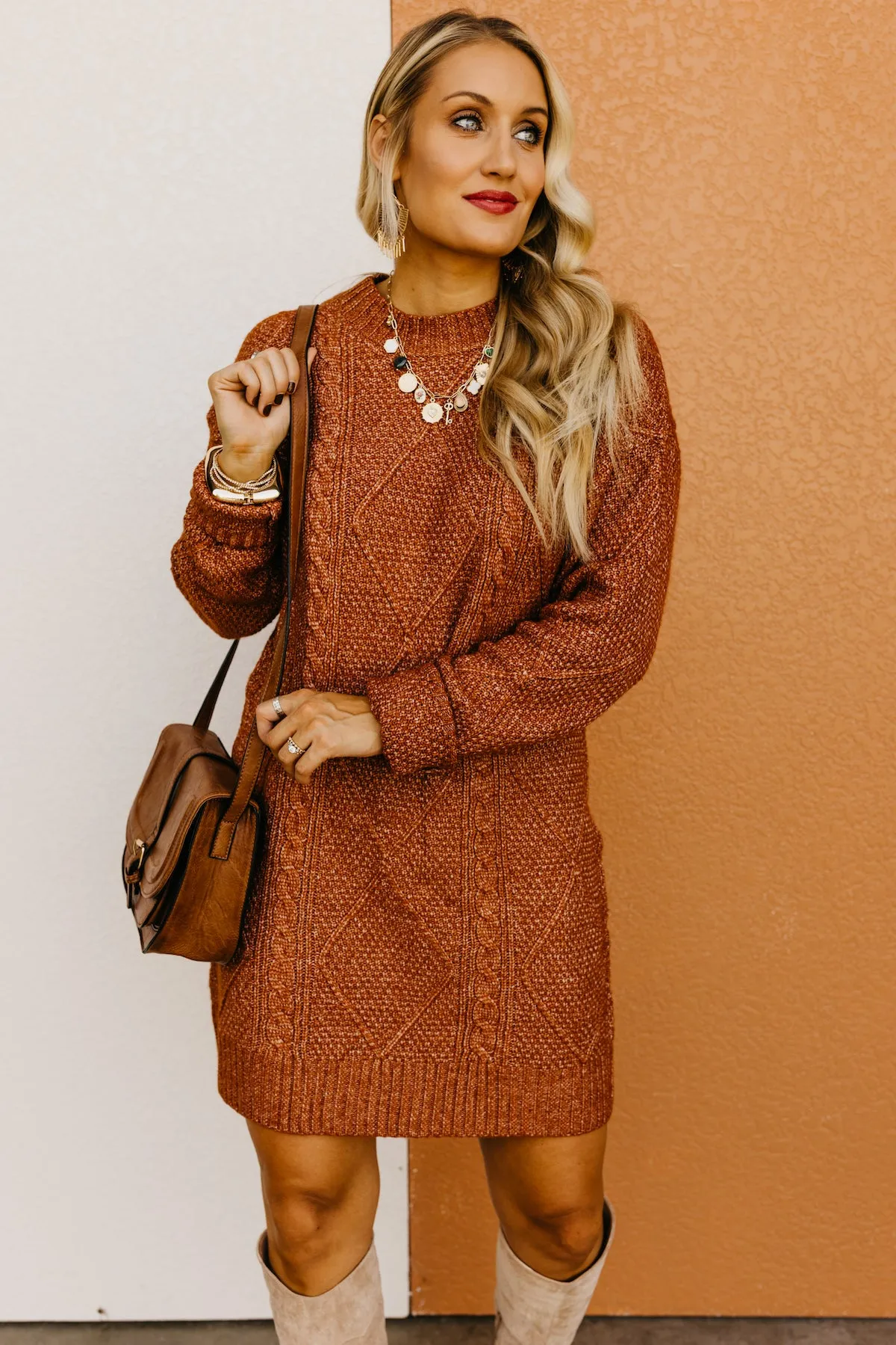 The Selene Cable Sweater Dress