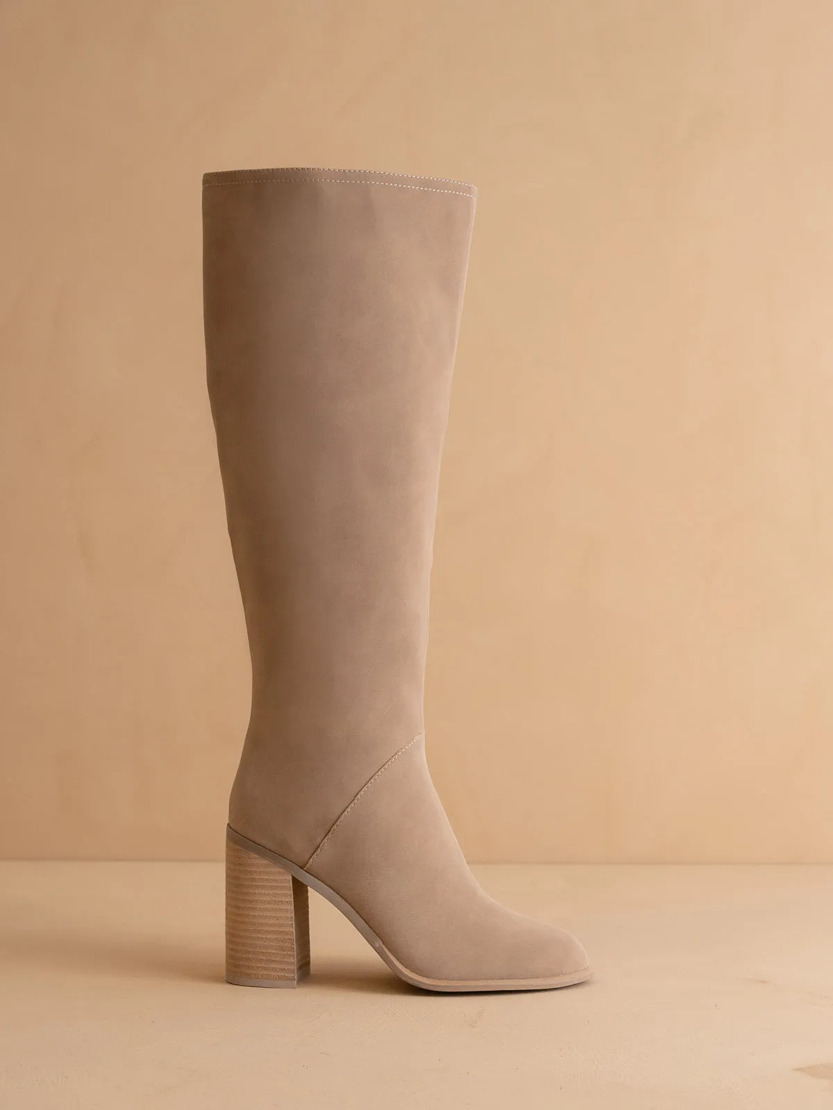The Shiloh | Cedar Wood Knee High Block Heel Boot