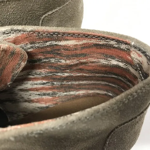 TOMS Desert Wedge Booties in Taupe Suede