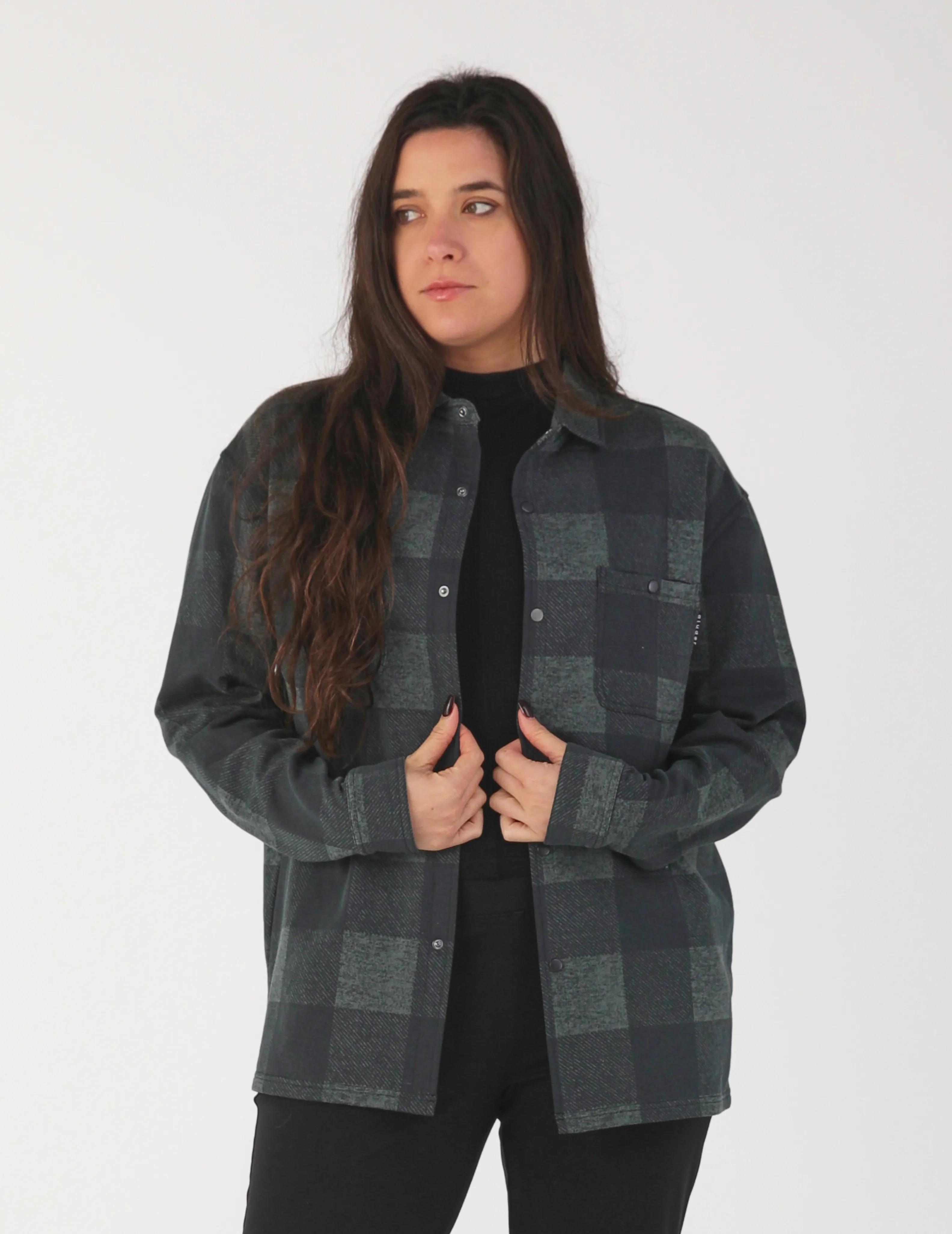 Trek Shirt: Carbon/Black Buffalo Plaid