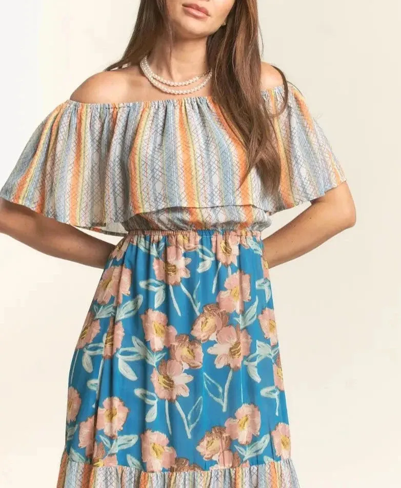 Turquoise Stone Tiered Dress