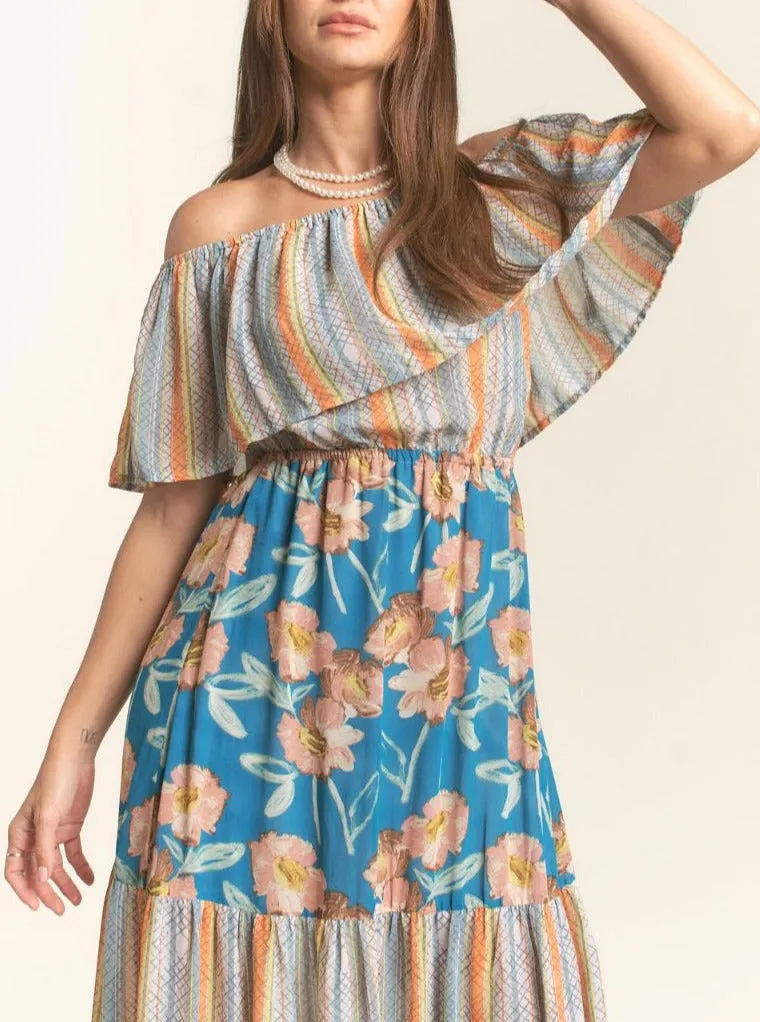 Turquoise Stone Tiered Dress