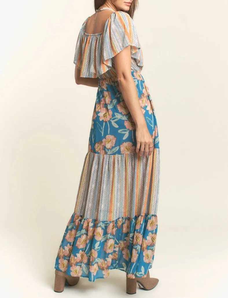 Turquoise Stone Tiered Dress