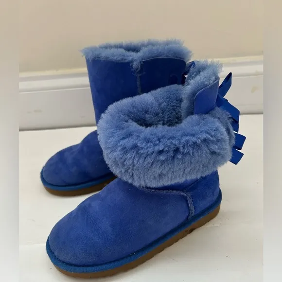 UGG Kids Blue Bow Details Booties Boots size 1