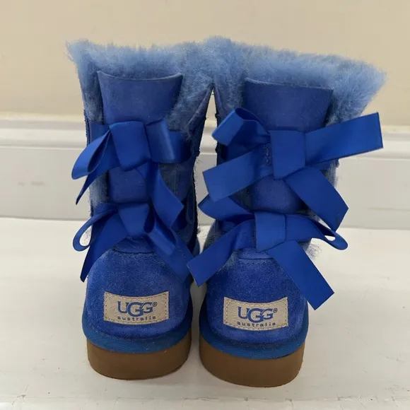 UGG Kids Blue Bow Details Booties Boots size 1
