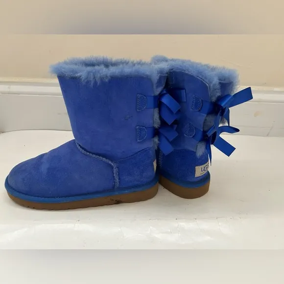 UGG Kids Blue Bow Details Booties Boots size 1