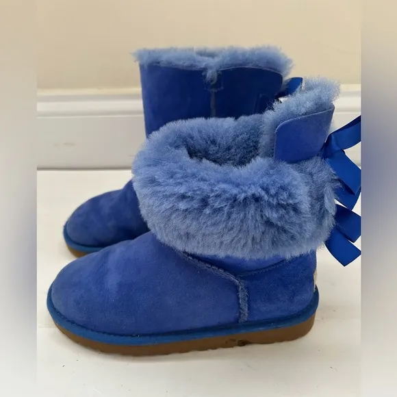 UGG Kids Blue Bow Details Booties Boots size 1