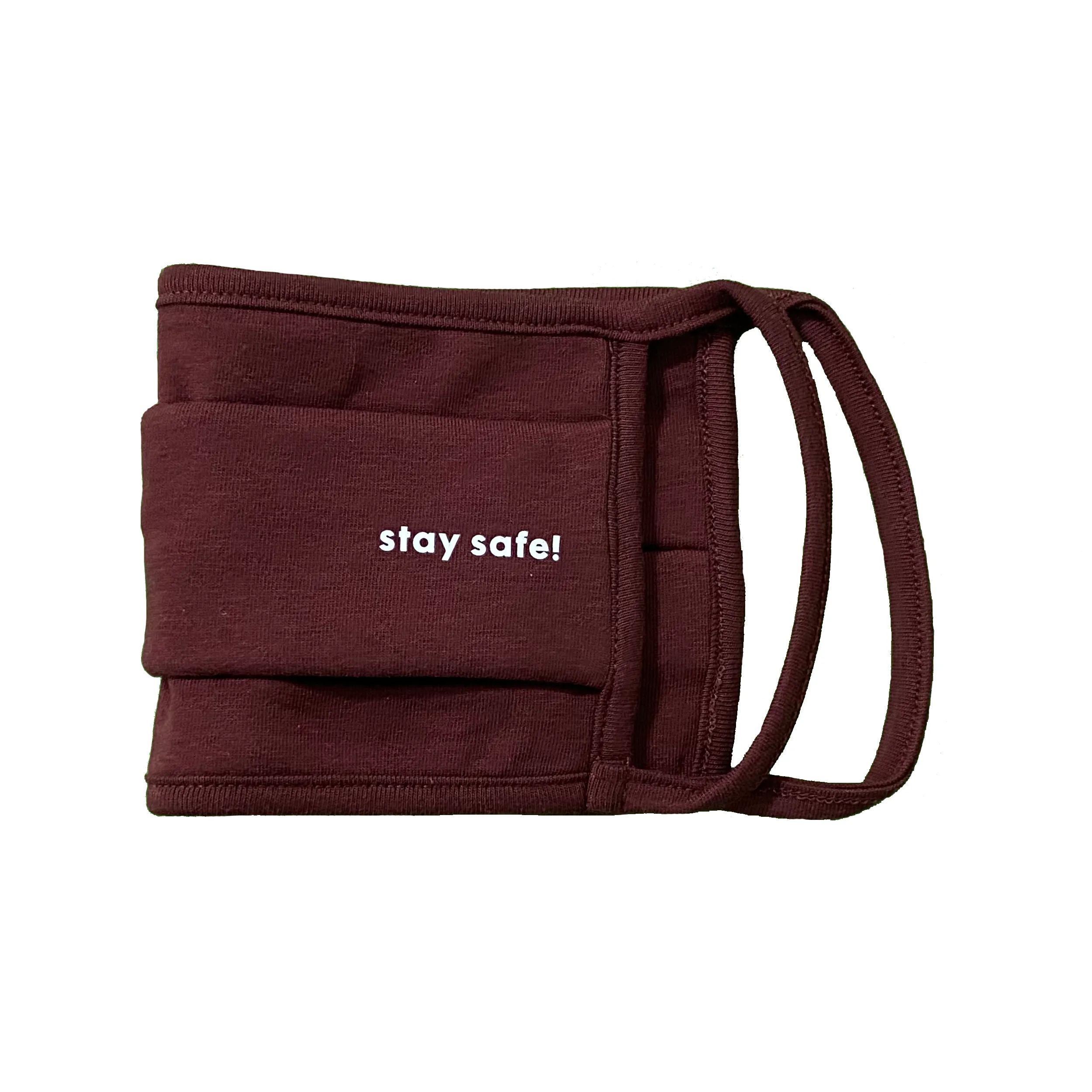 Unisex Face Mask, Washable & Reusable Facemask, Double Layered Cloth Face Covering, 100% Organic Cotton Mask - Burgundy
