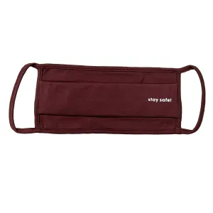 Unisex Face Mask, Washable & Reusable Facemask, Double Layered Cloth Face Covering, 100% Organic Cotton Mask - Burgundy