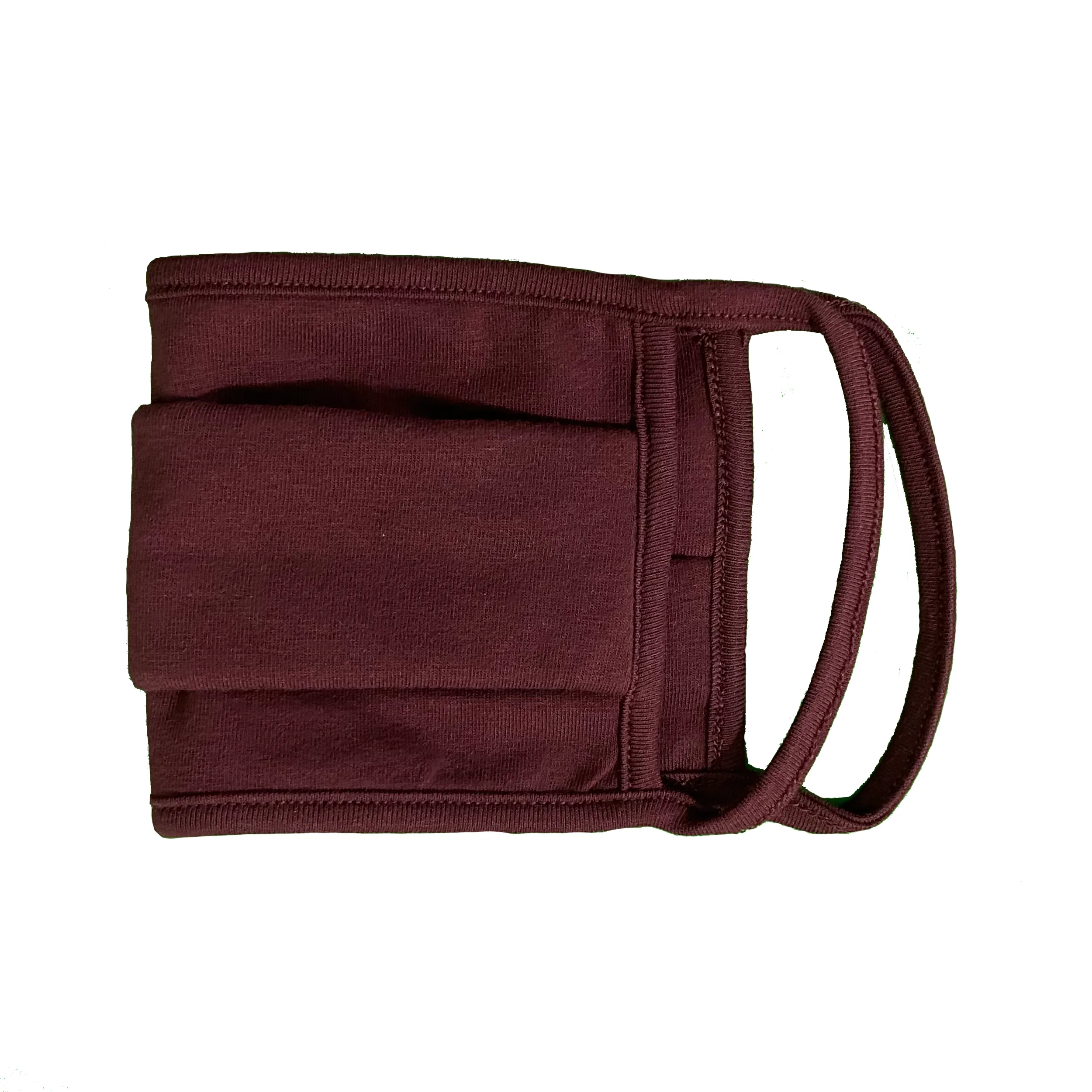Unisex Face Mask, Washable & Reusable Facemask, Double Layered Cloth Face Covering, 100% Organic Cotton Mask - Burgundy