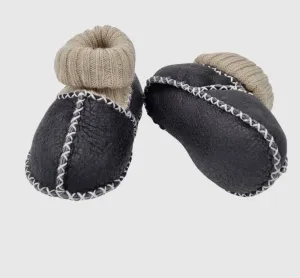 Upcycled Leather  Booties Black