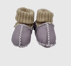 Upcycled Leather Booties Lila