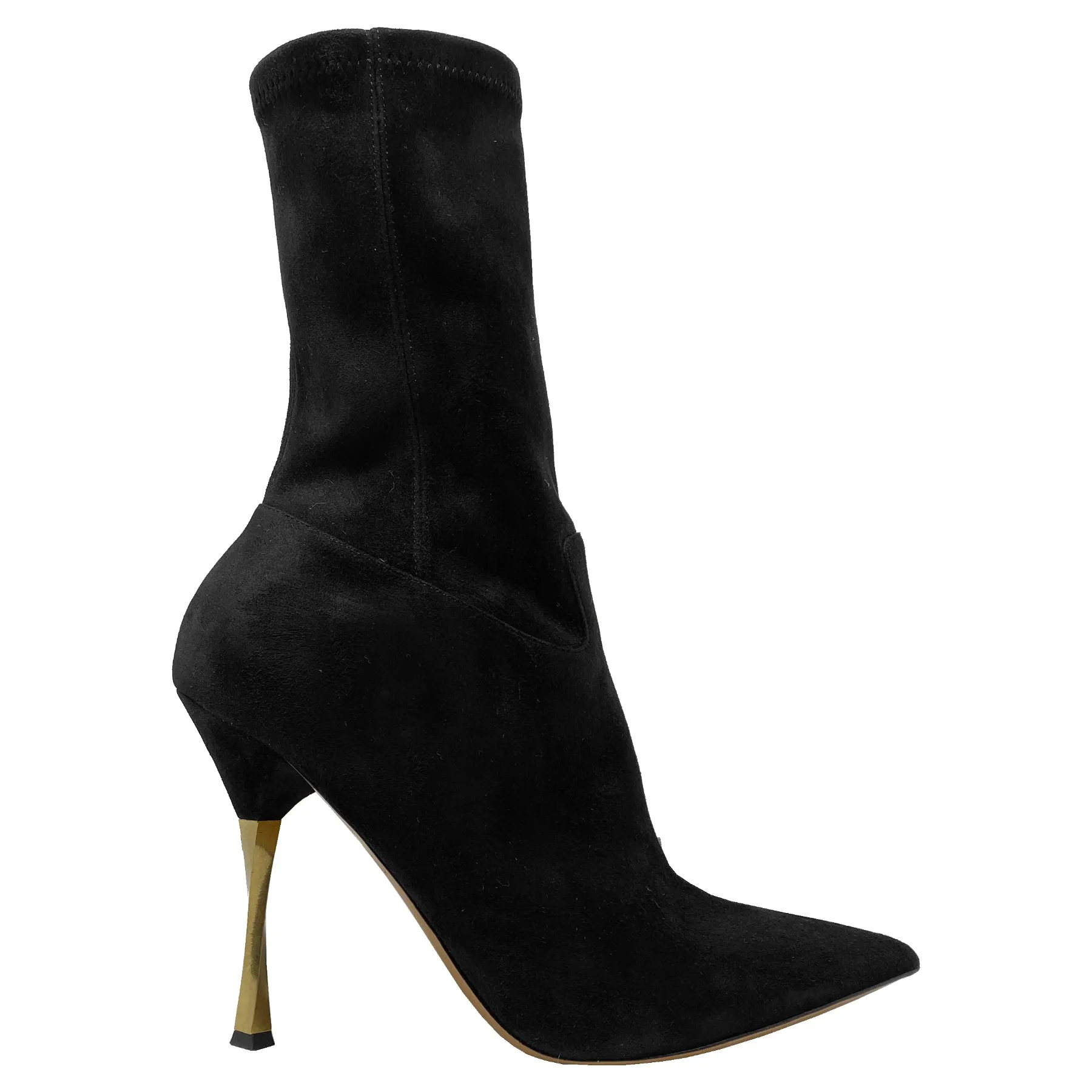 Valentino Twisteel 105mm Black Suede Ankle Boots Size EU 38.5