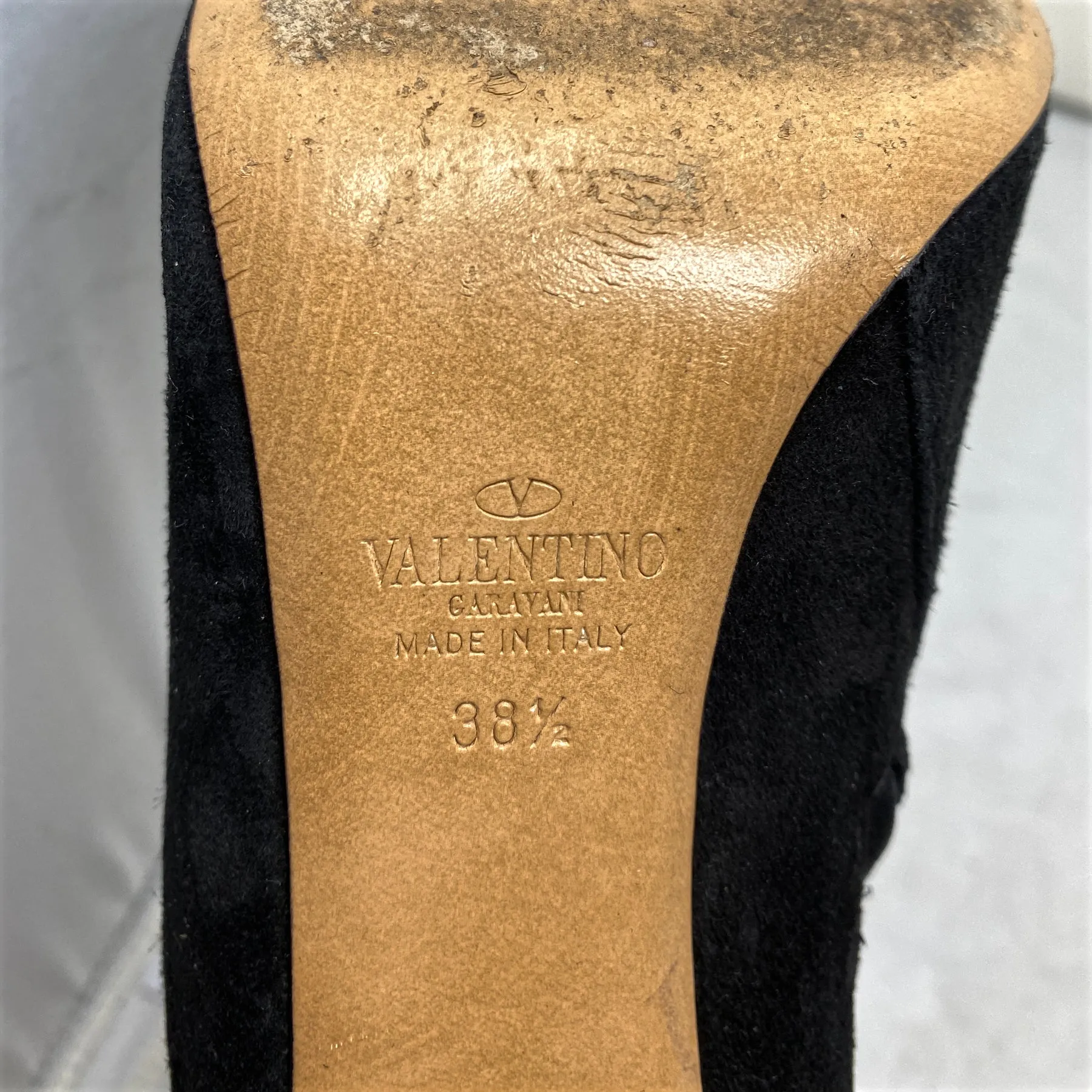 Valentino Twisteel 105mm Black Suede Ankle Boots Size EU 38.5