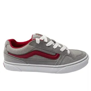 Vans Caldrone Youth Boy's Suede Sneakers Size 5 Gray-Red Classic Stylish Shoes