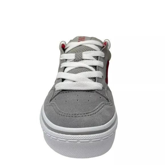 Vans Caldrone Youth Boy's Suede Sneakers Size 5 Gray-Red Classic Stylish Shoes