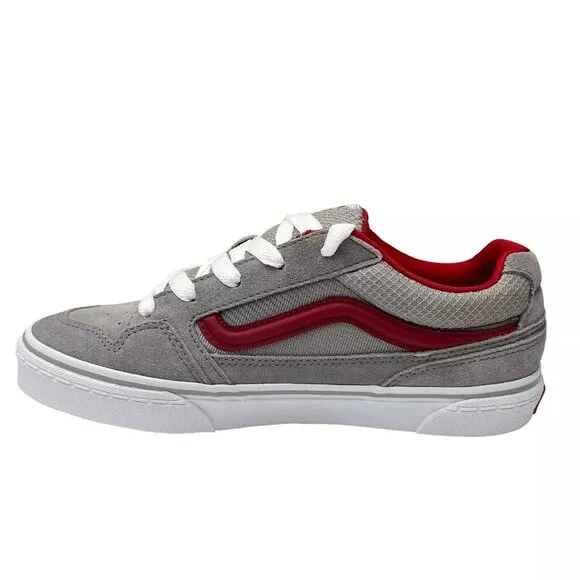 Vans Caldrone Youth Boy's Suede Sneakers Size 5 Gray-Red Classic Stylish Shoes