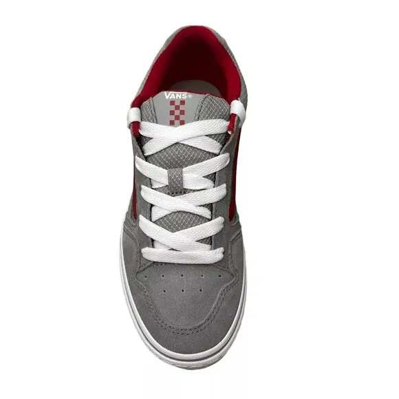 Vans Caldrone Youth Boy's Suede Sneakers Size 5 Gray-Red Classic Stylish Shoes