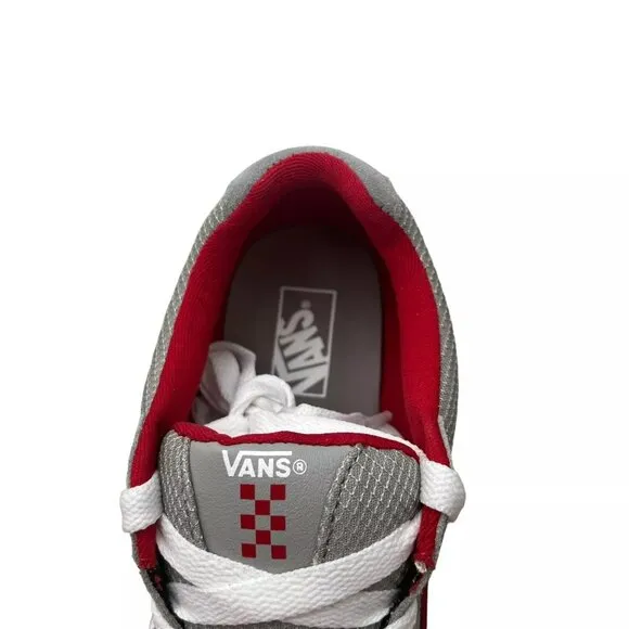 Vans Caldrone Youth Boy's Suede Sneakers Size 5 Gray-Red Classic Stylish Shoes