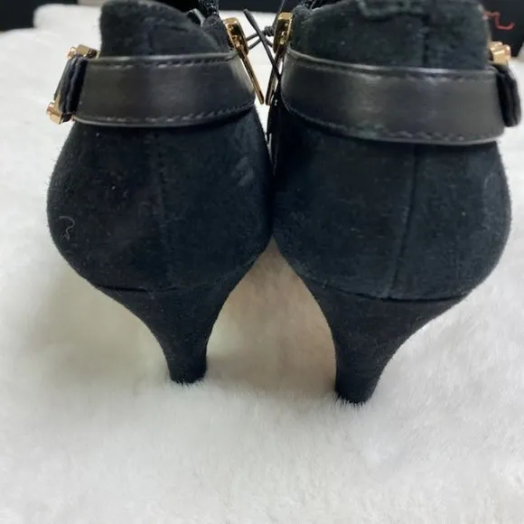 Vince Camuto Suede and Leather Booties with Gold accents, size 5.5 NWOT