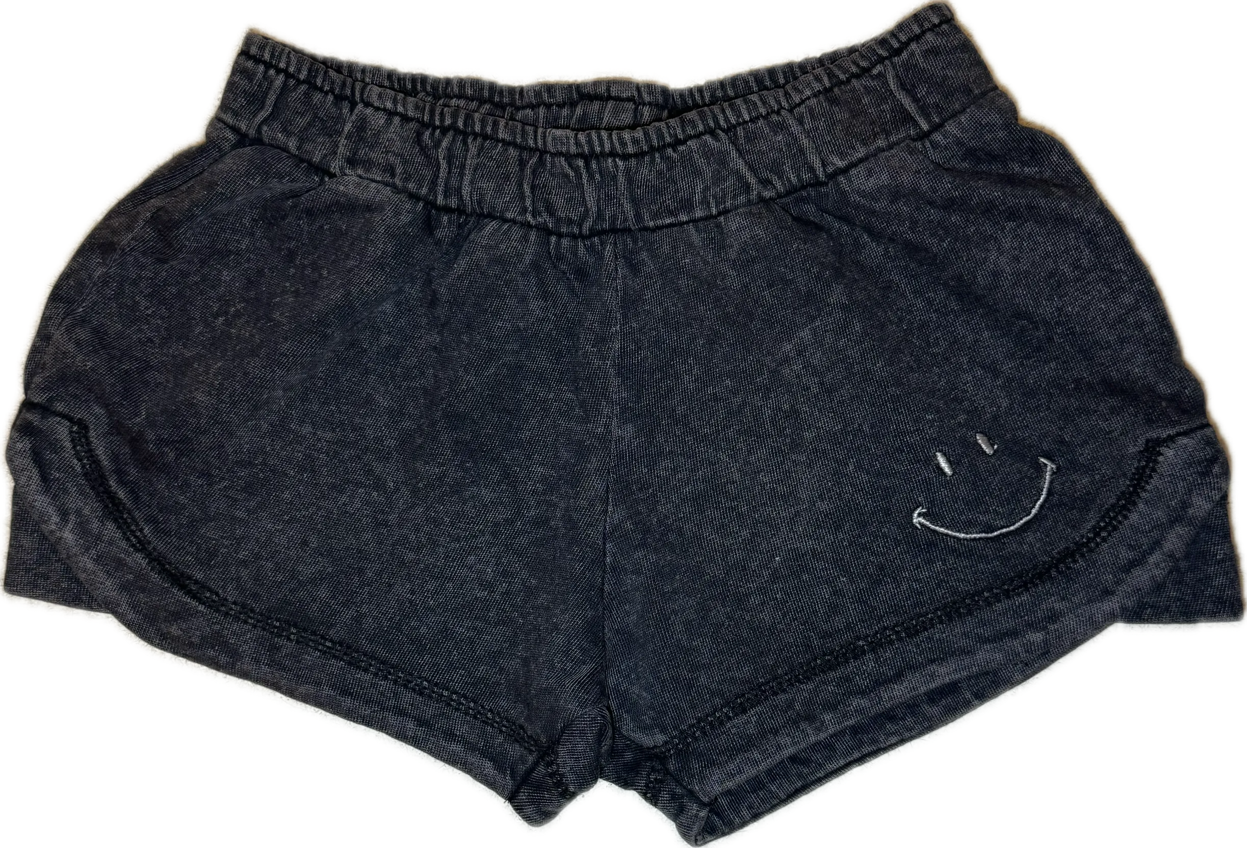 Vintage Havana- Washed Black Smiley Shorts