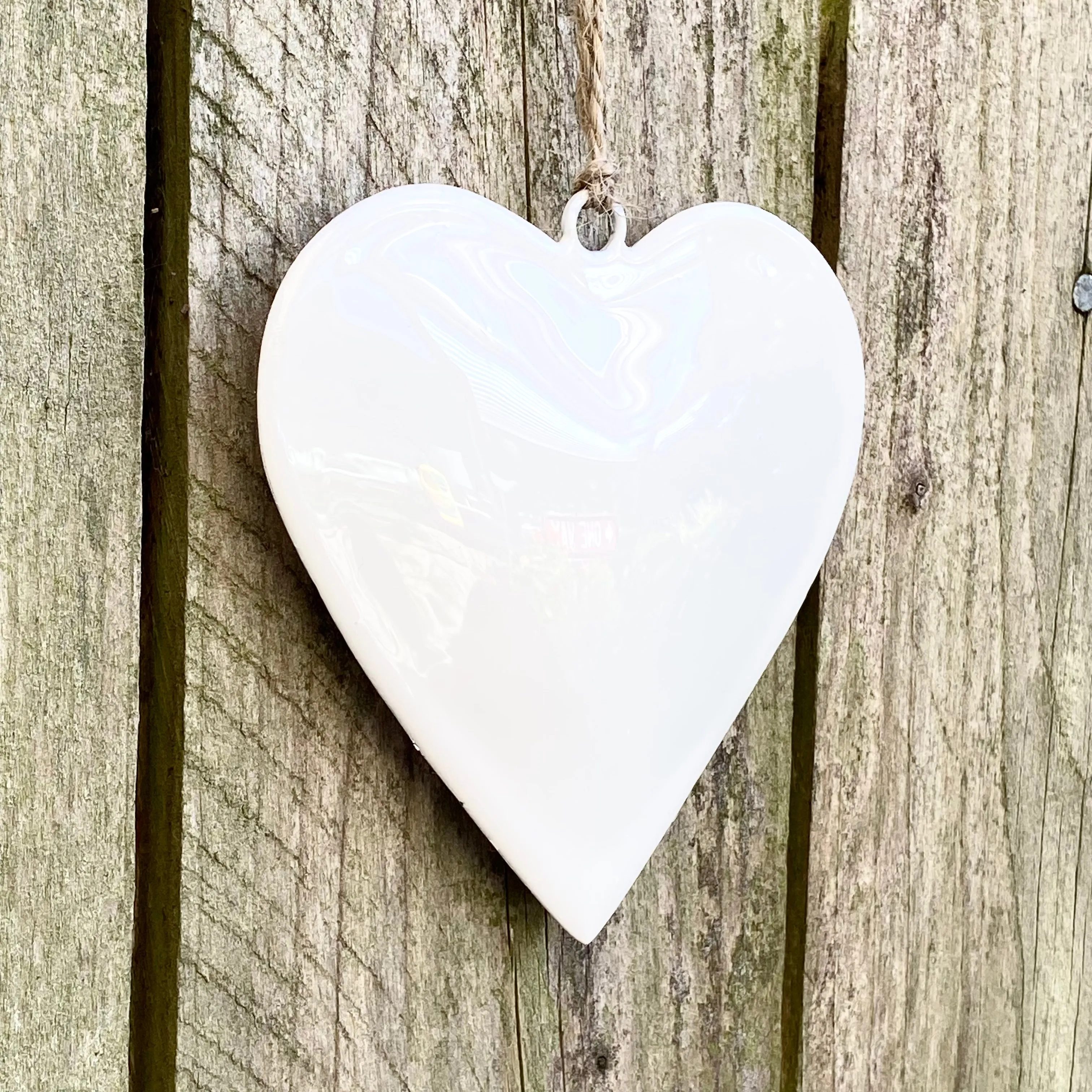 White Enamel Heart